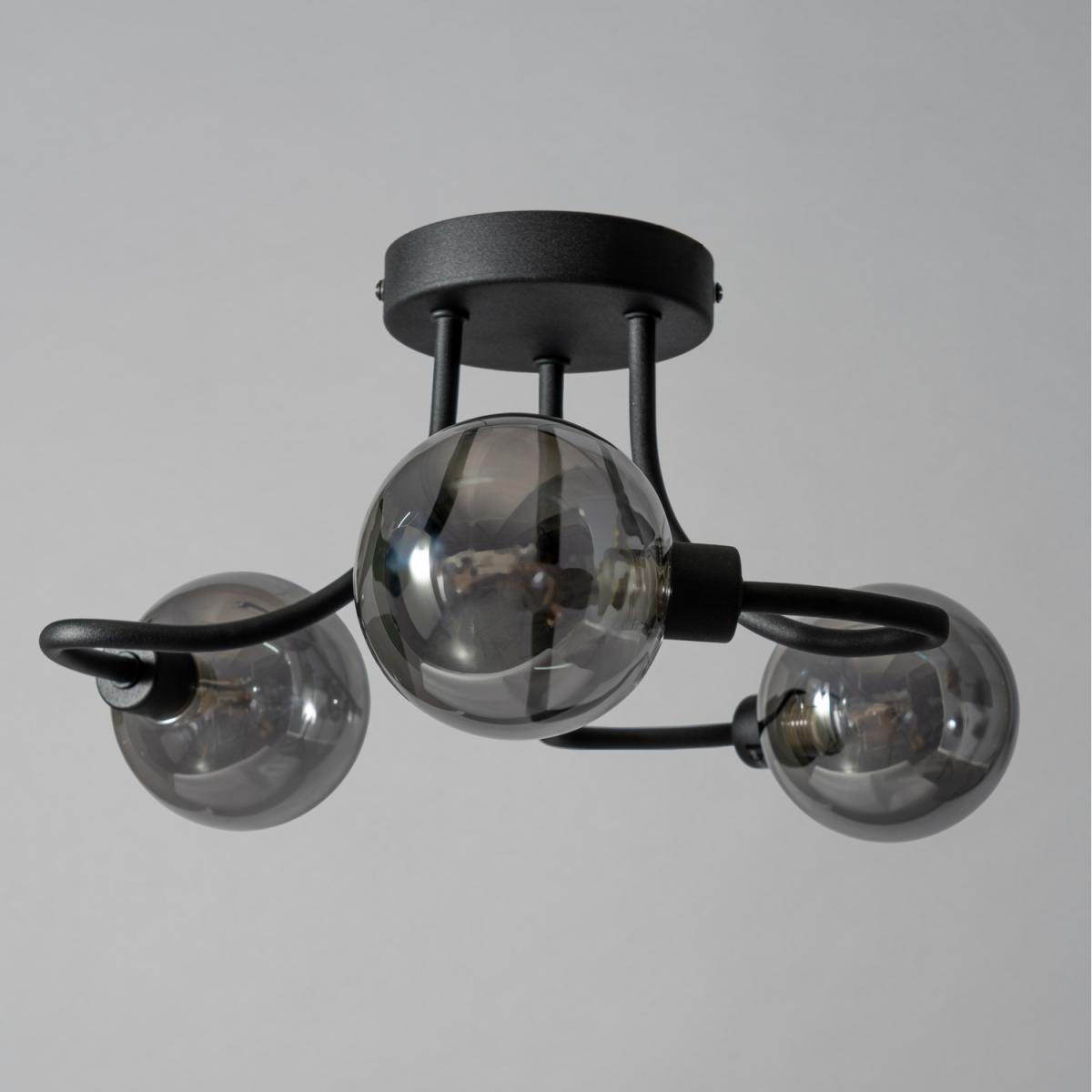 Balu 3 Arm Industrial Style Flush Light - Black – image 4