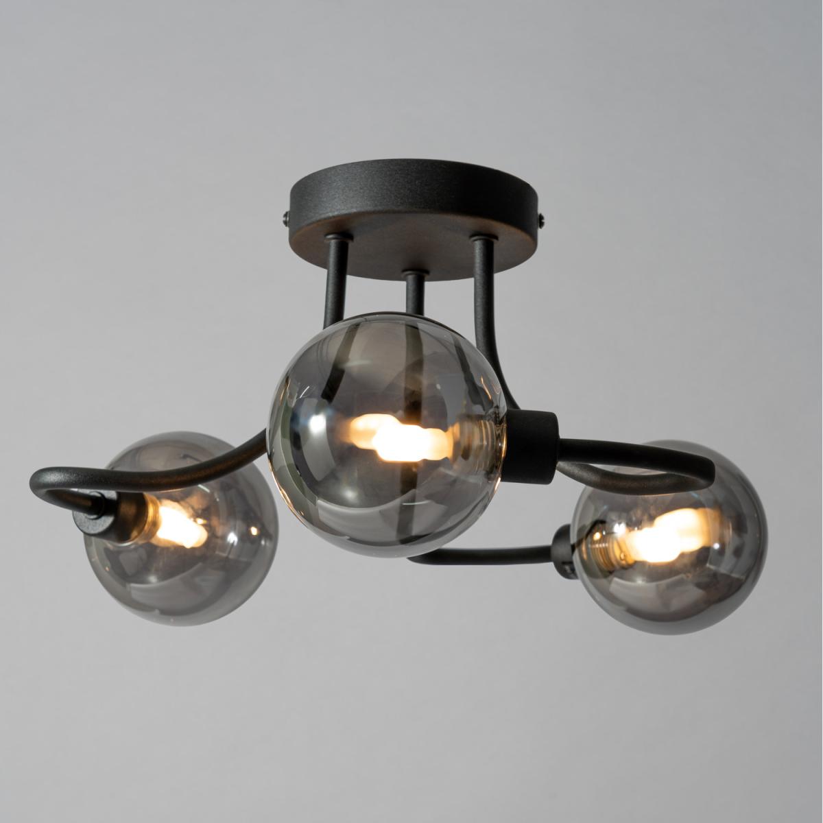 Balu 3 Arm Industrial Style Flush Light - Black – image 5