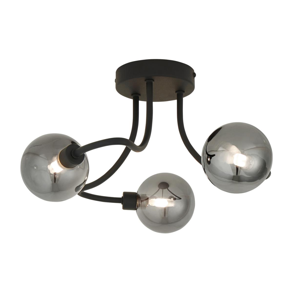 Balu 3 Arm Industrial Style Flush Light - Black – image 1