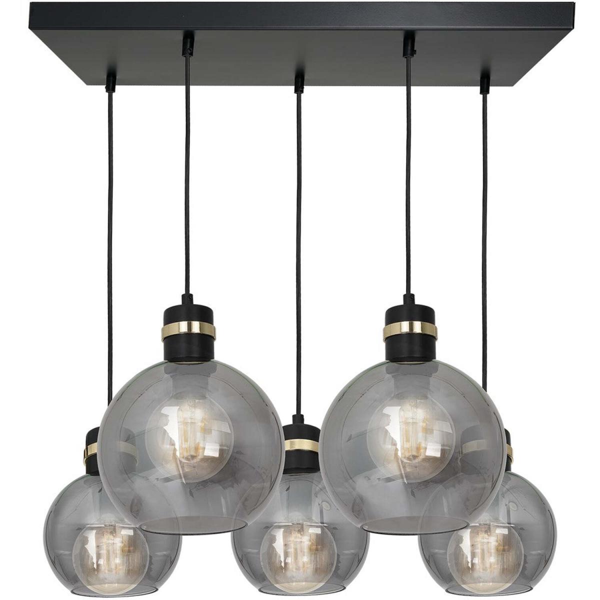 Milagro Pendant Lamp Omega Black  Gold 5XE27  Rectangle - Black / Gold – image 5