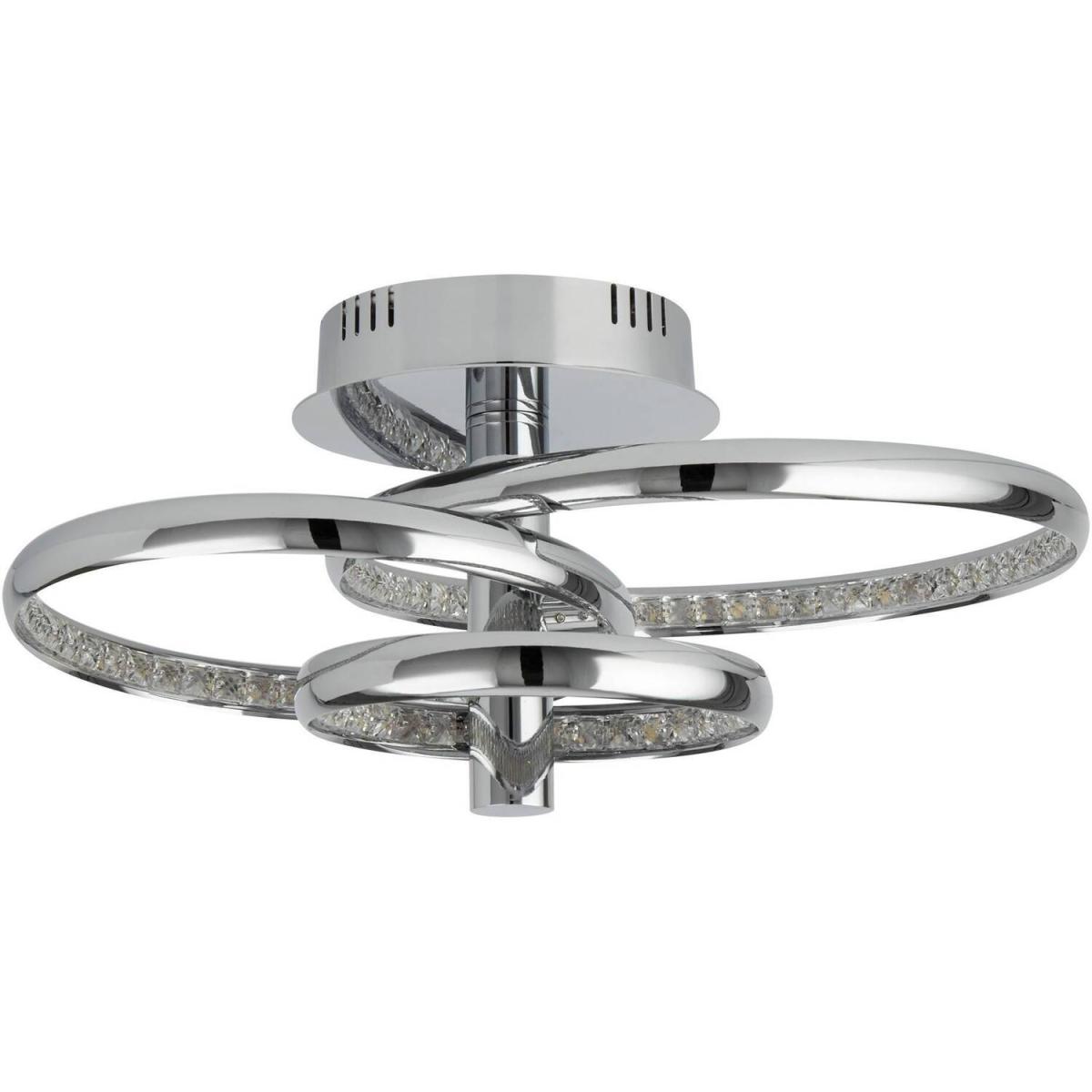 Rings Integrated LED Semi Flush Ceiling Light Chrome - Chrome – image 2