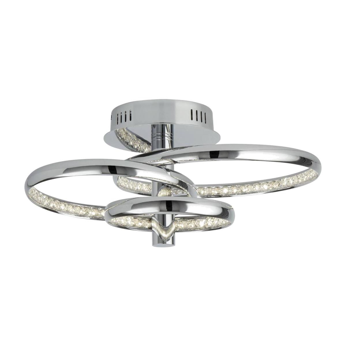 Rings Integrated LED Semi Flush Ceiling Light Chrome - Chrome – image 1