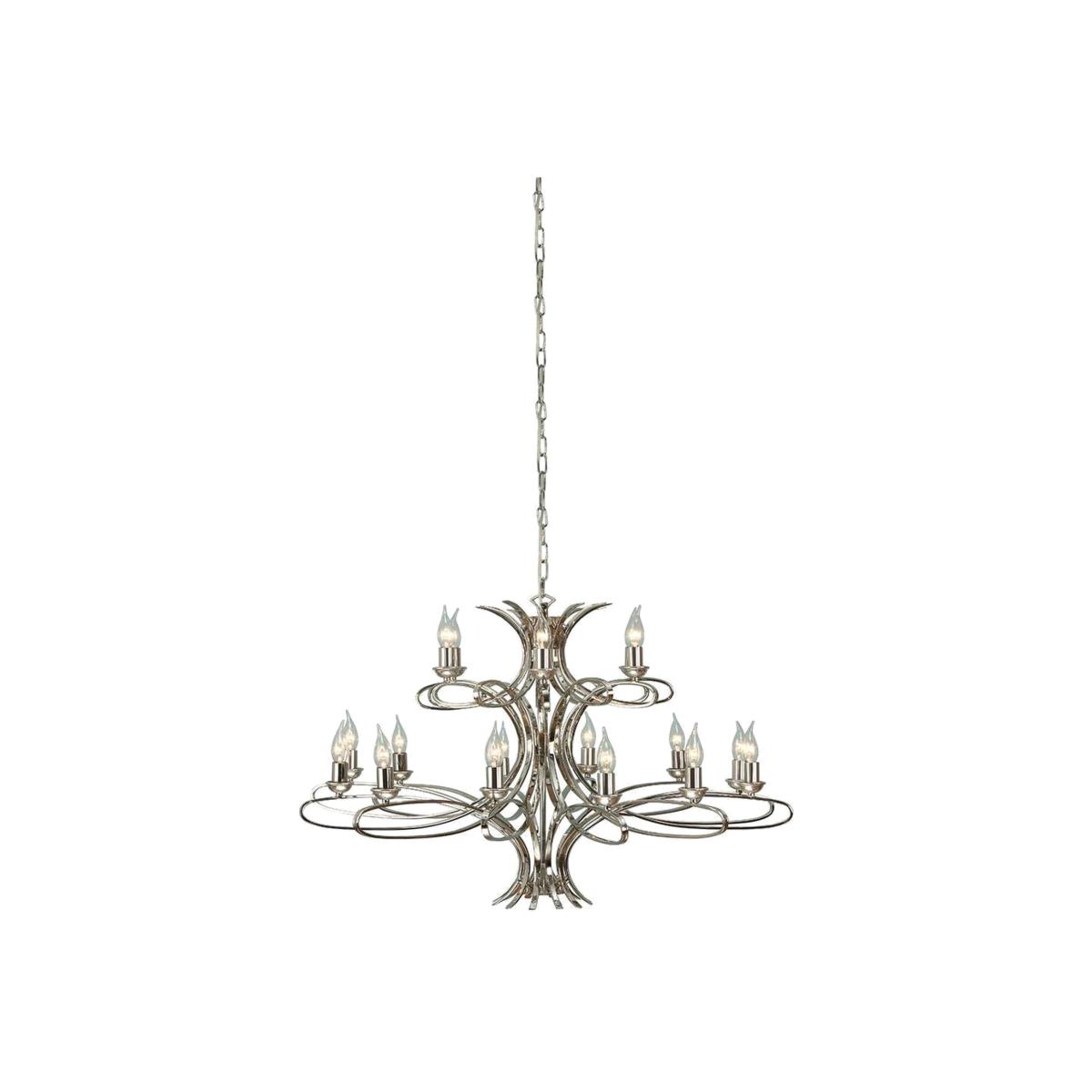 Penn 18 Light Chandelier Polished Nickel Plate Finish, E14 - Polished Nickel Plate – image 1