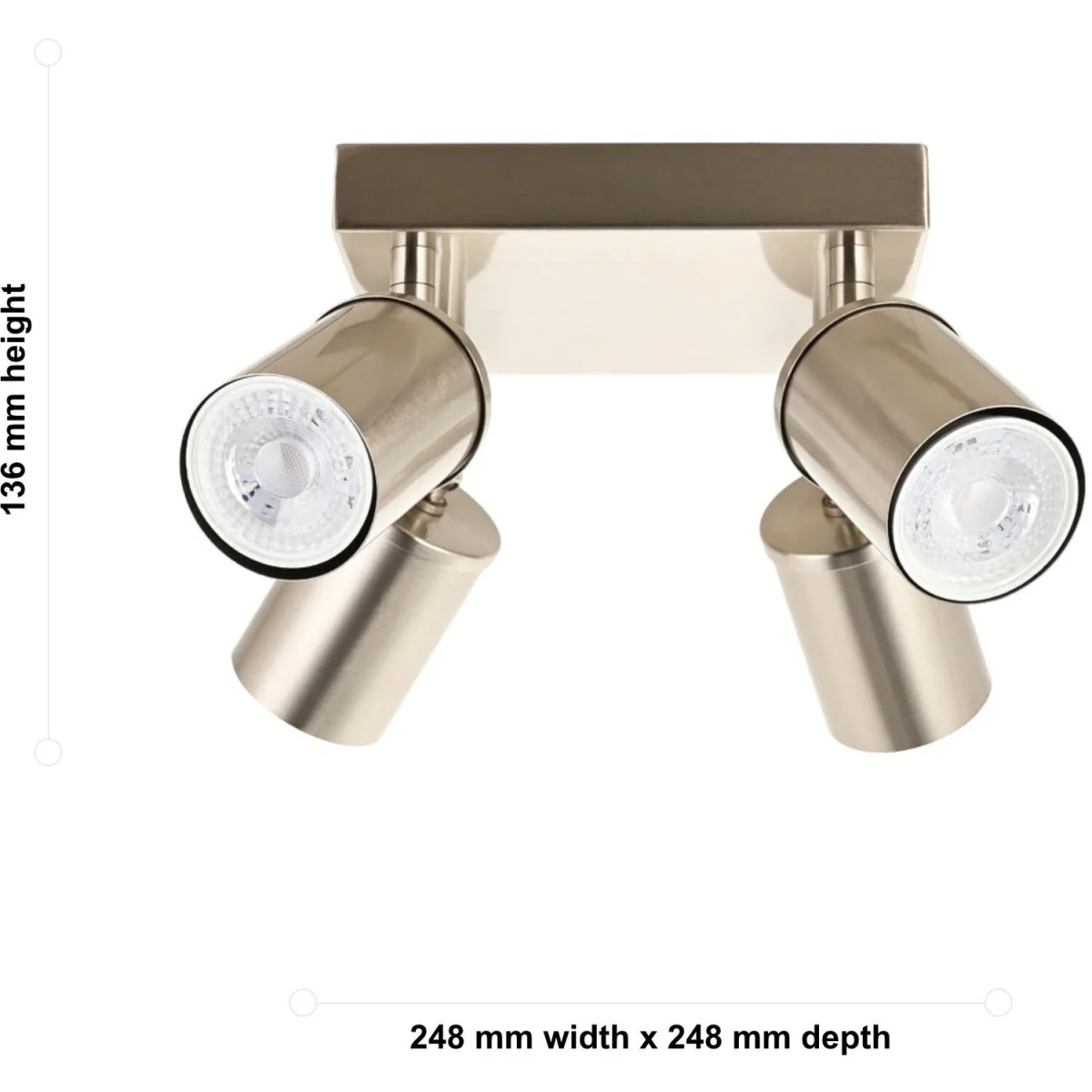 Larbert 4lt Ceiling Spotlight - Brushed Nickel Plate – image 3