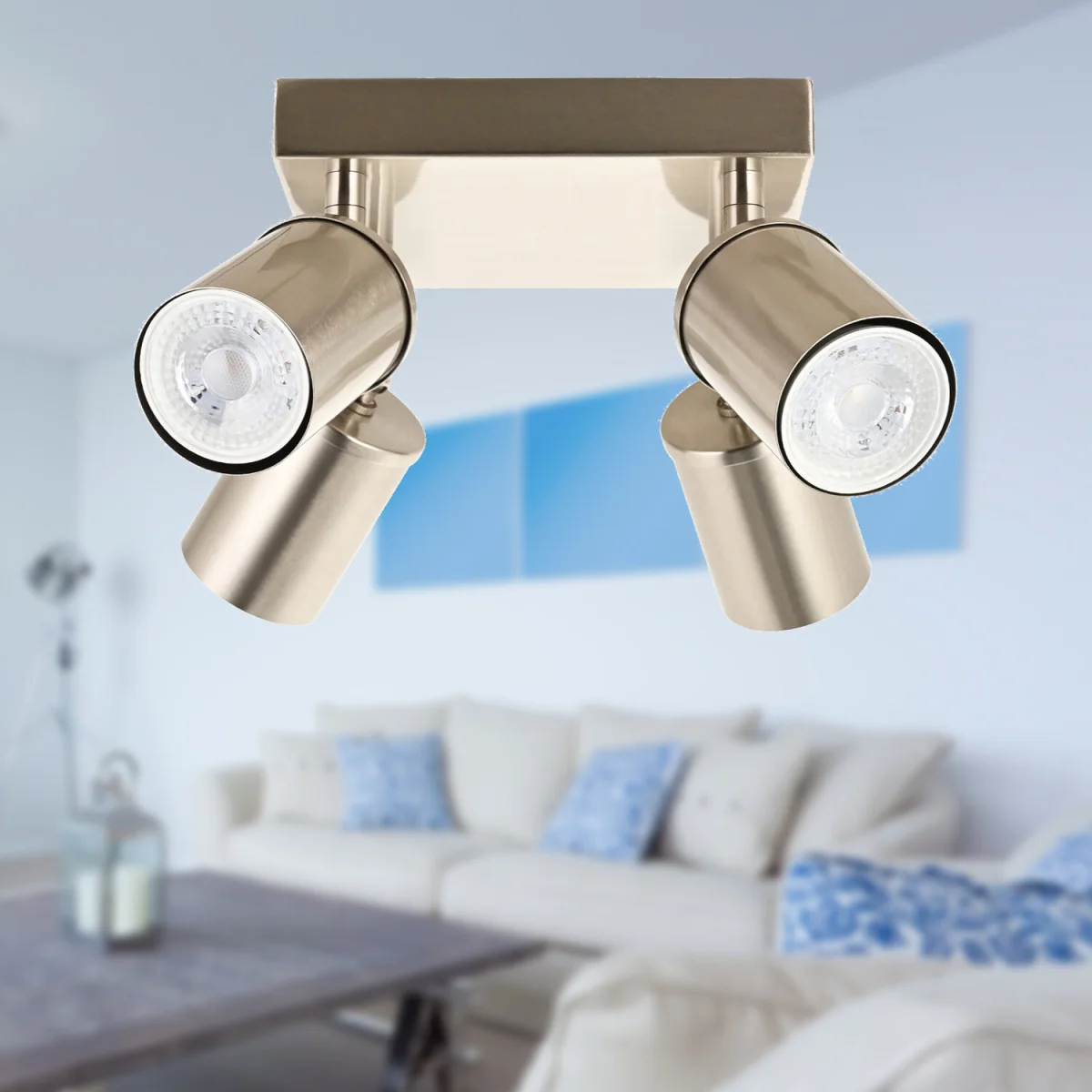 Larbert 4lt Ceiling Spotlight - Brushed Nickel Plate – image 4