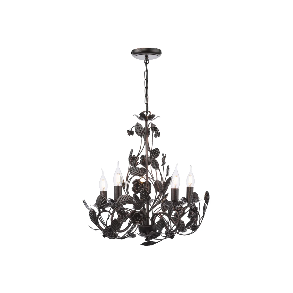 Priscilla 5 Light Pendant Matt Black Bronze – image 1