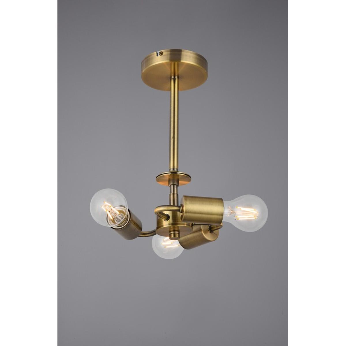 Baymont Antique Brass 3 Light E27 Semi Flush Ceiling Fixture - Antique Brass – image 2