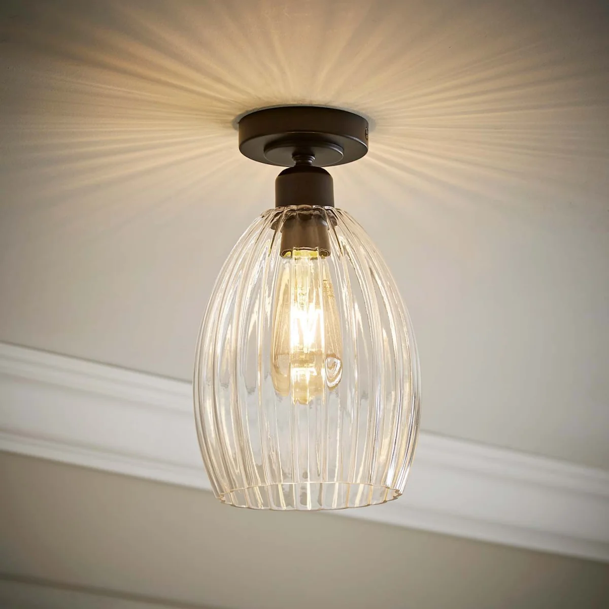 Helix Smoked Glass Integrated LED Ceiling Light - Smoked Glass – image 4