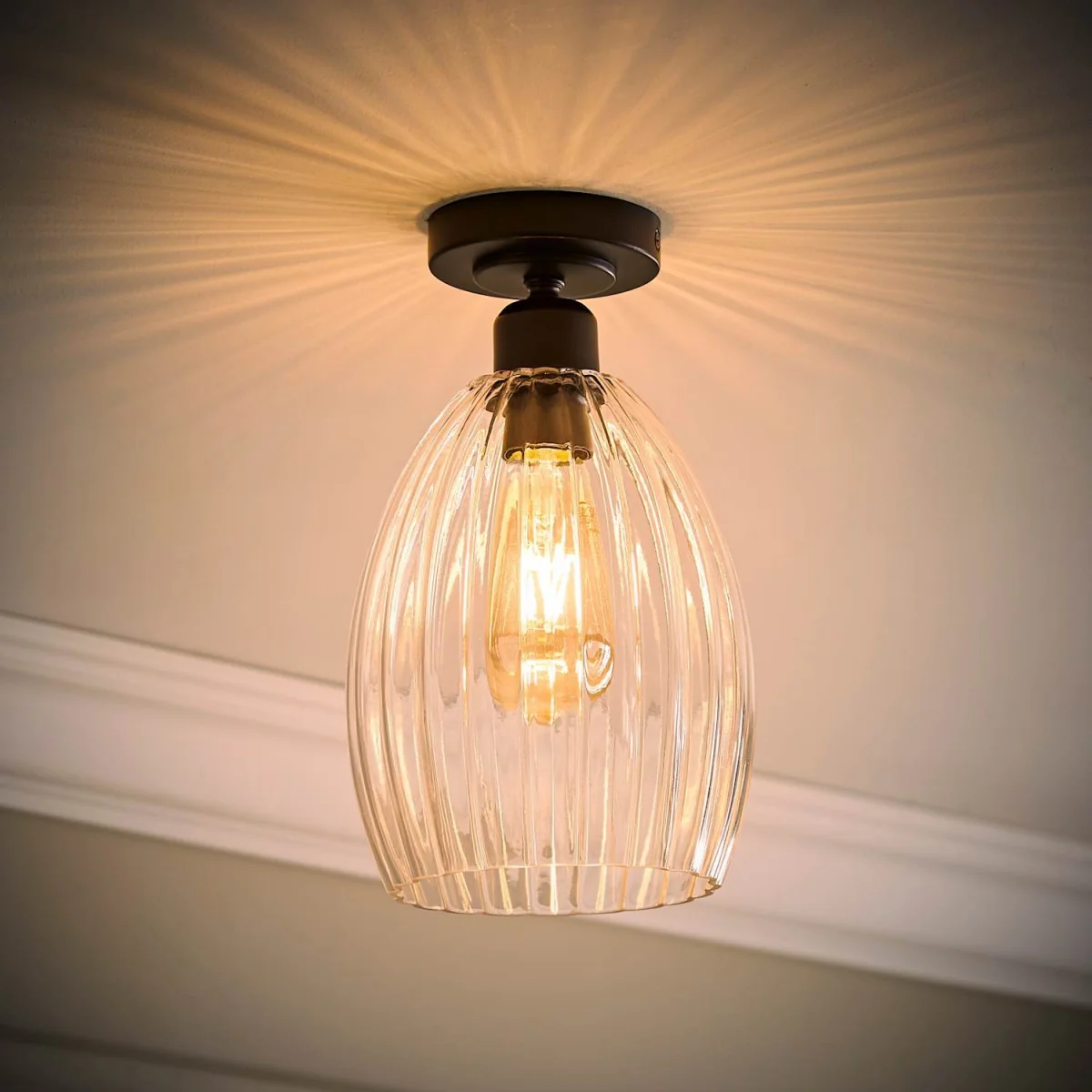 Helix Smoked Glass Integrated LED Ceiling Light - Smoked Glass – image 5