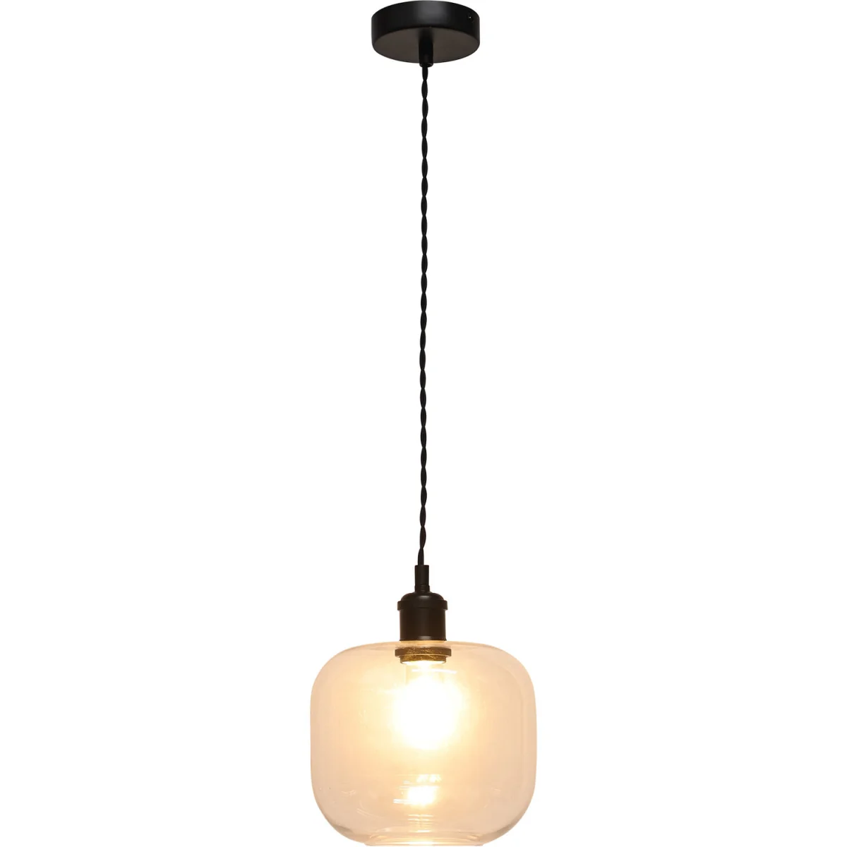 Bletch Clear Glass Black Retro Pendant Fitting - Black & Clear – image 2