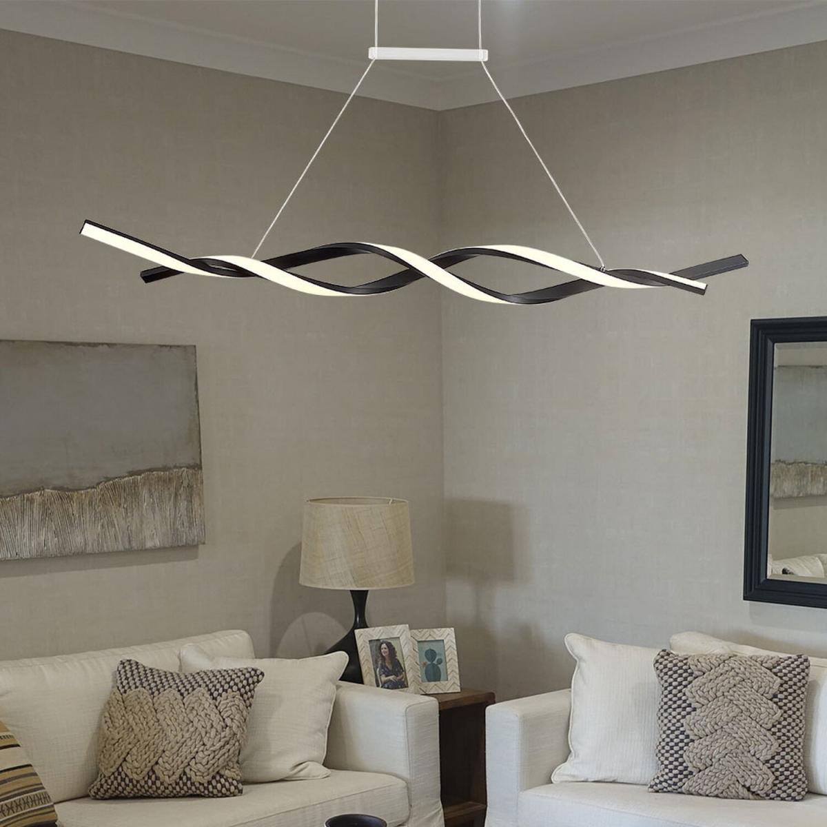 Spiral LED Pendant Light - Black / Cool White – image 2