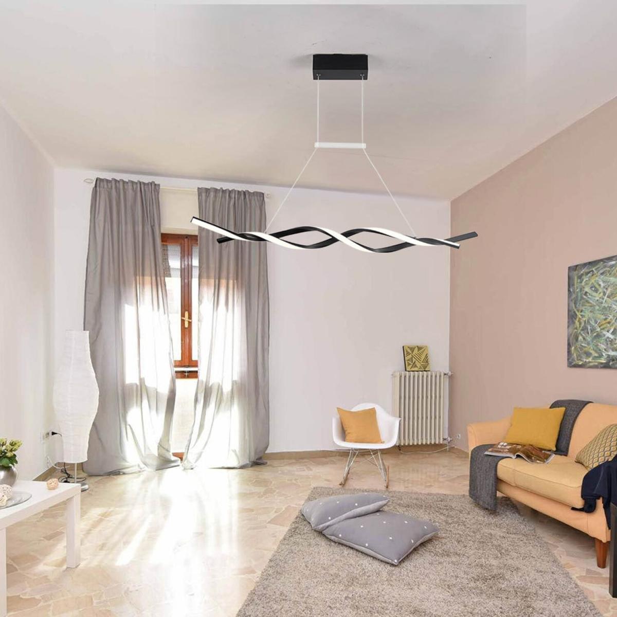Spiral LED Pendant Light - Black / Cool White – image 8