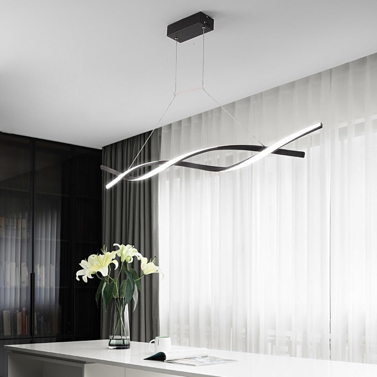 Spiral LED Pendant Light - Black / Cool White – image 1