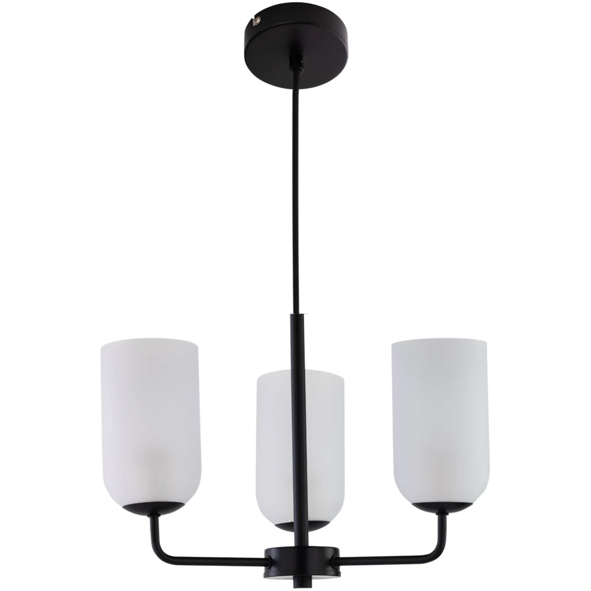 Victoria 3lt Ceiling Pendant Light - Black And Frosted Glass – image 2