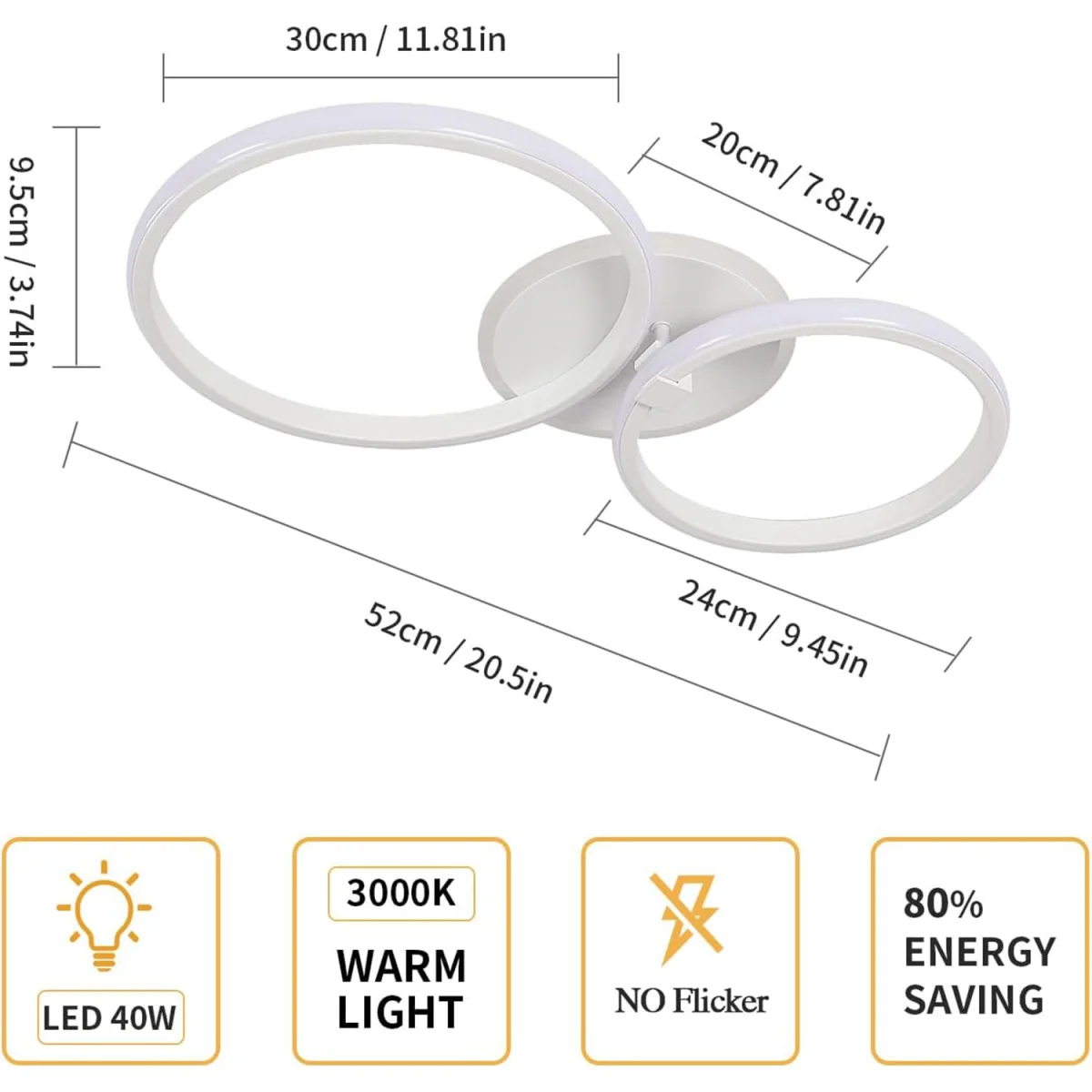 Ceiling Light White Circles - White – image 2