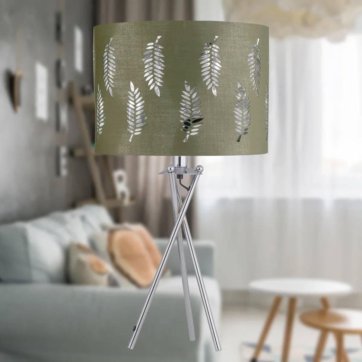 Fern Sage Green Cut Out 25cm Pendant Lightshade - Sage Green – image 2