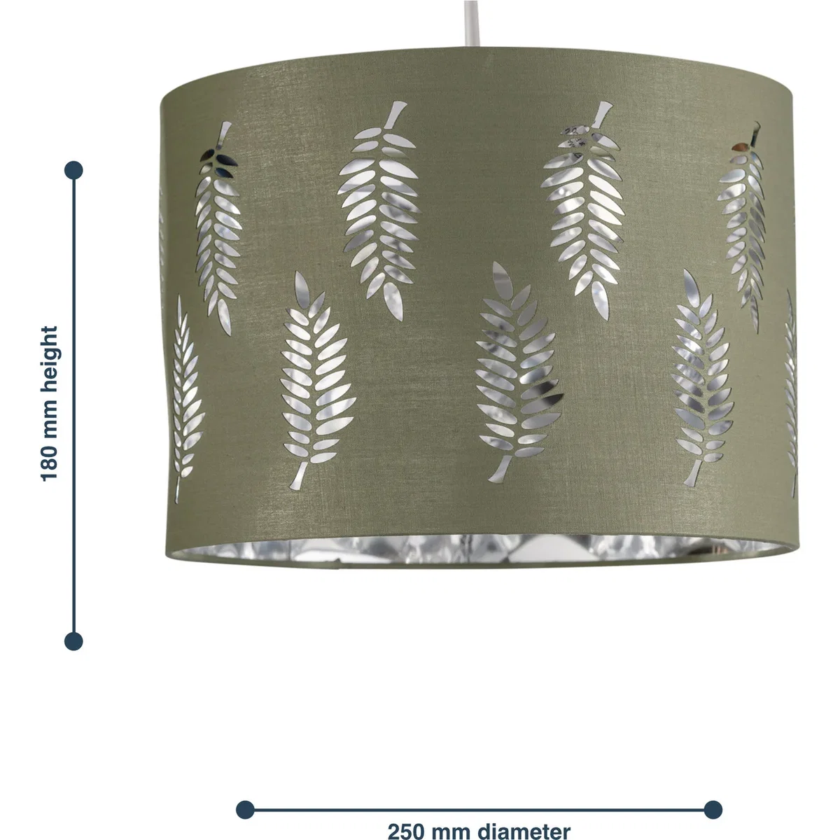 Fern Sage Green Cut Out 25cm Pendant Lightshade - Sage Green – image 6