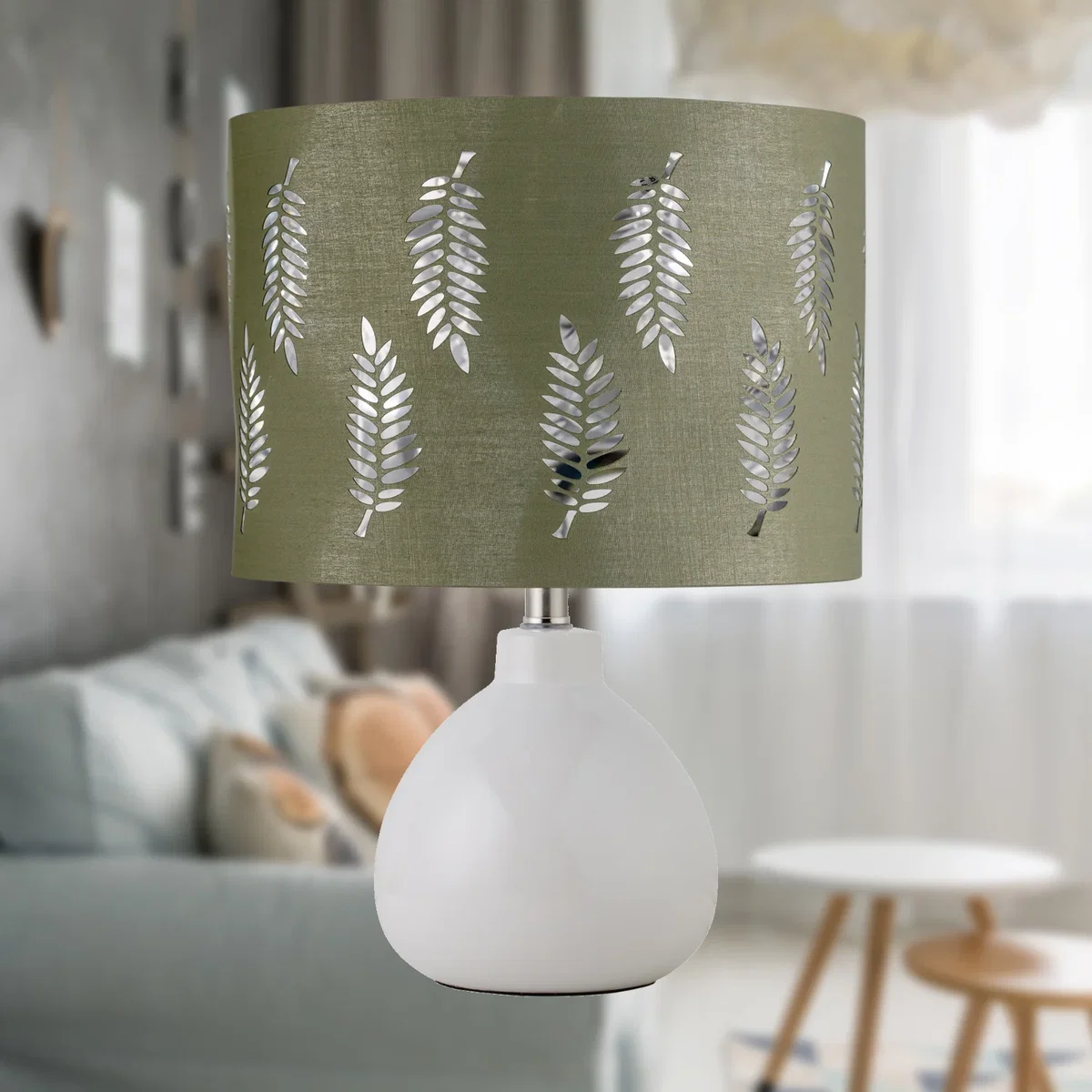 Fern Sage Green Cut Out 25cm Pendant Lightshade - Sage Green – image 7