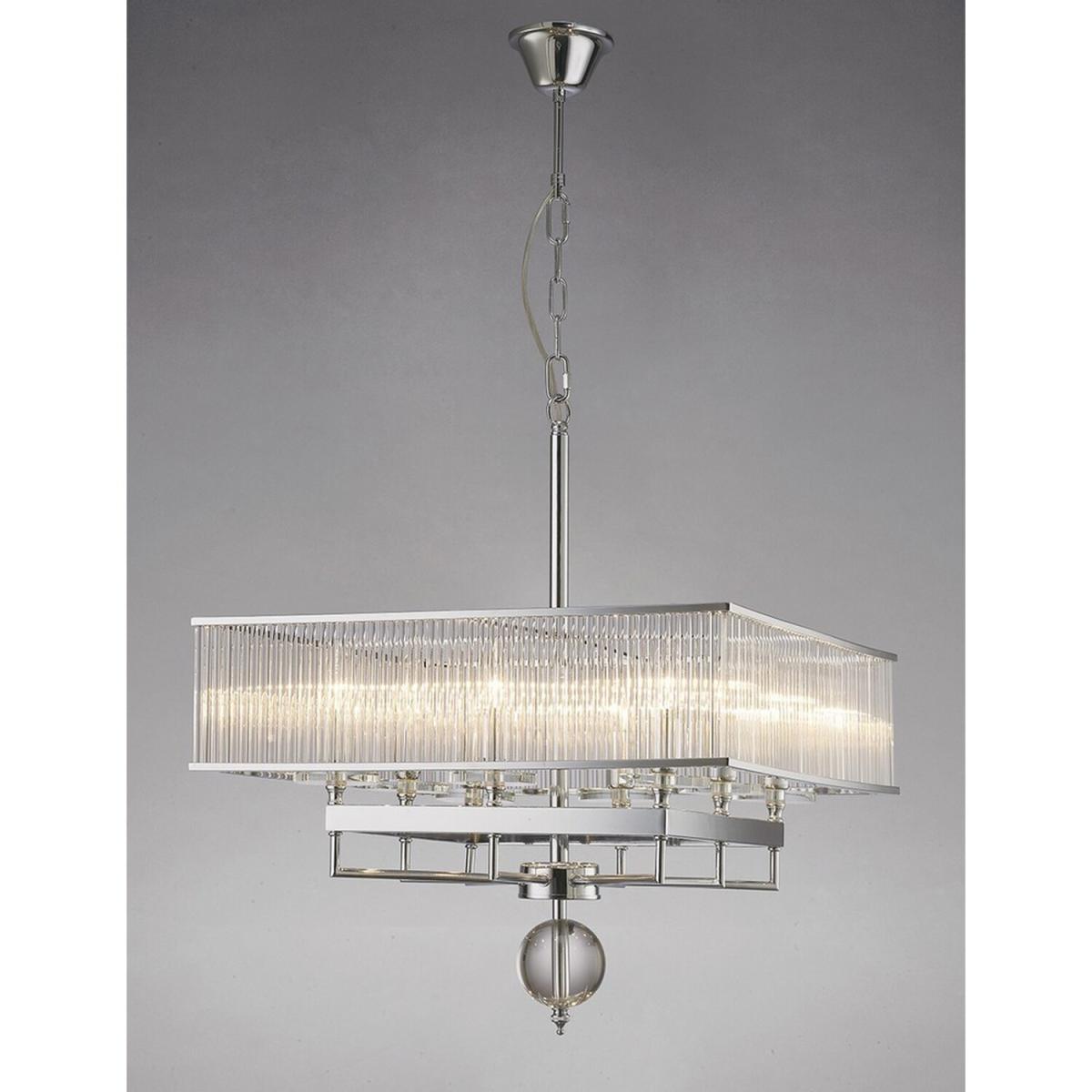 Vanessa Ceiling Pendant Square 8 Light Polished Chrome, Crystal - Polished Chrome – image 2