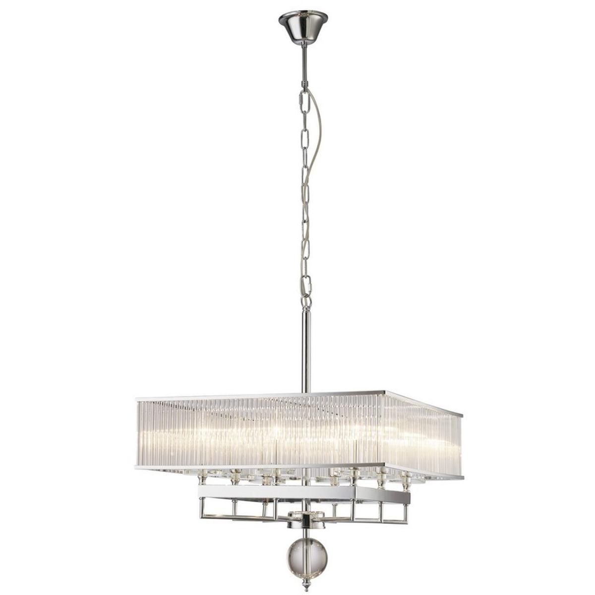 Vanessa Ceiling Pendant Square 8 Light Polished Chrome, Crystal - Polished Chrome – image 3