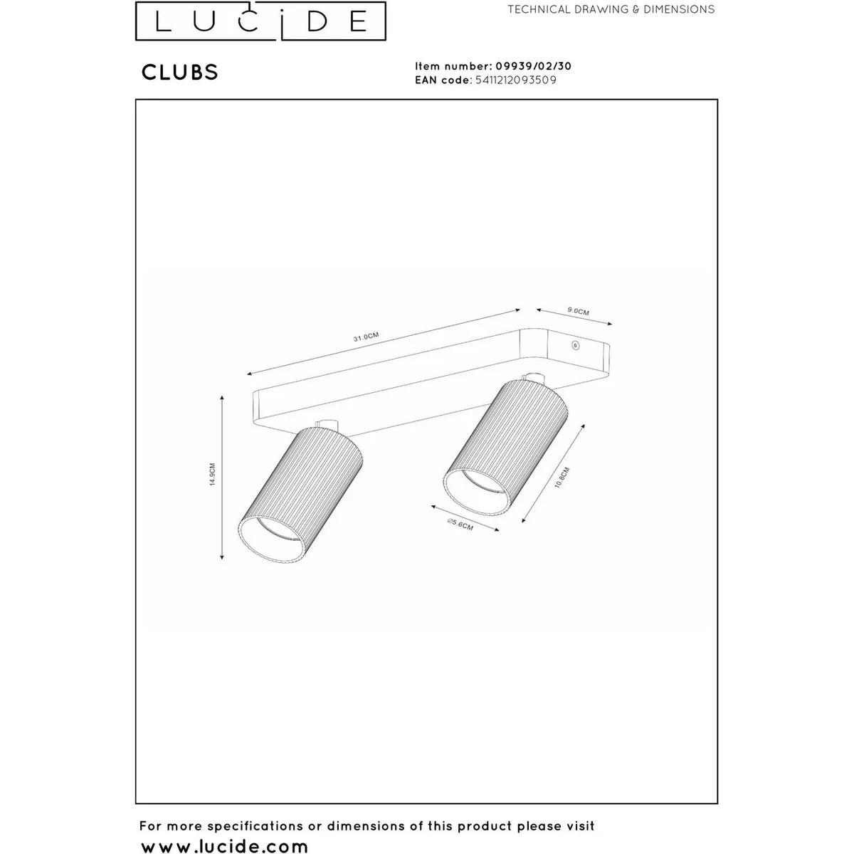Lucide Lighting Clubs Spotlight Black A - Black – image 6