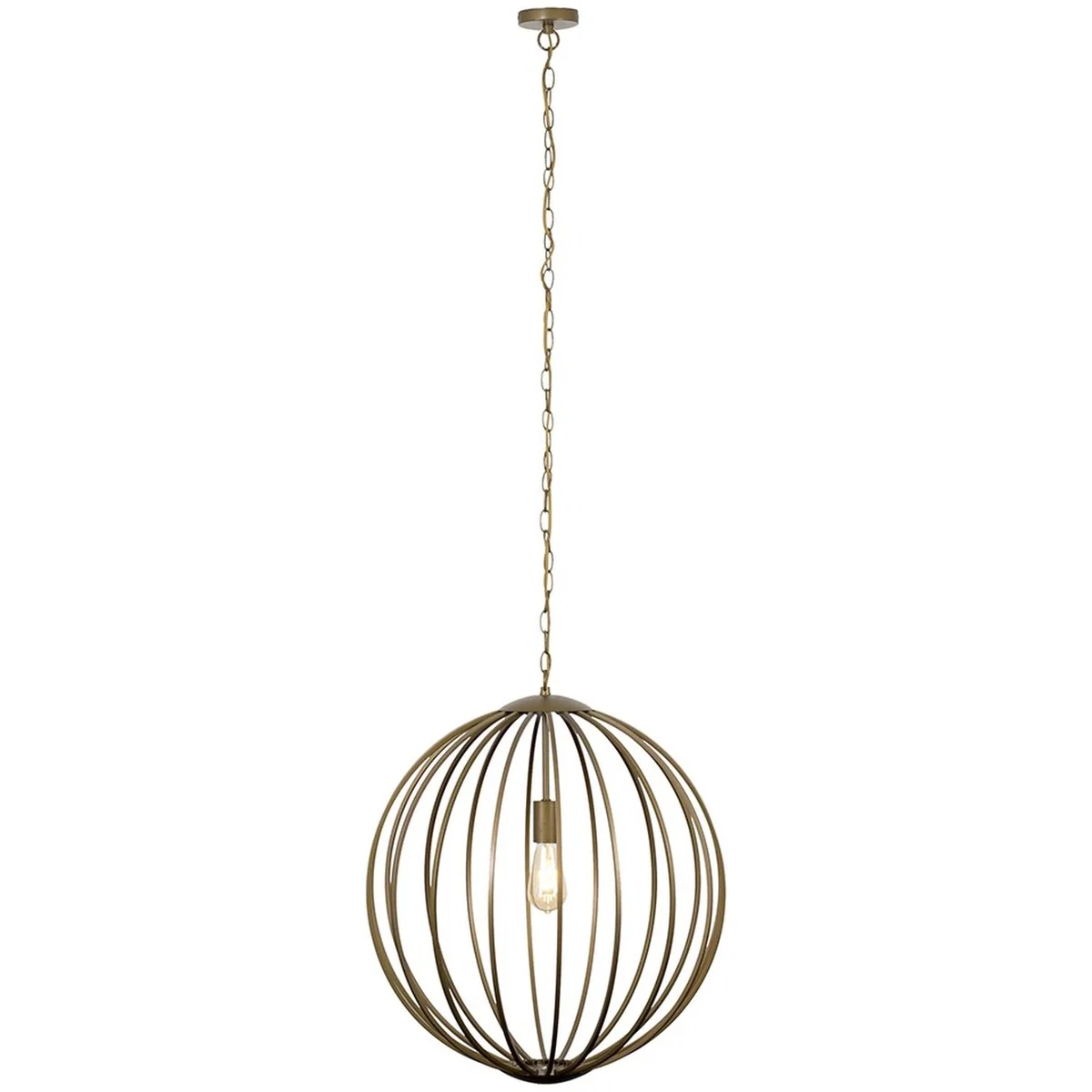 Modern Matt Gold Basket Cage Design Ceiling Pendant Light Fitting - Gold – image 2