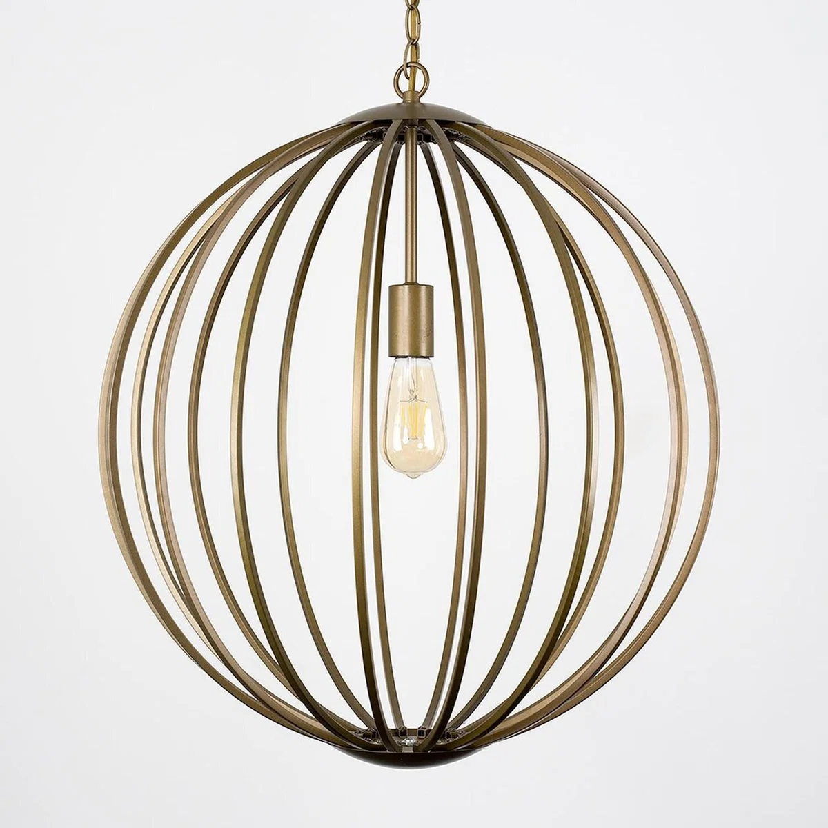 Modern Matt Gold Basket Cage Design Ceiling Pendant Light Fitting - Gold – image 4