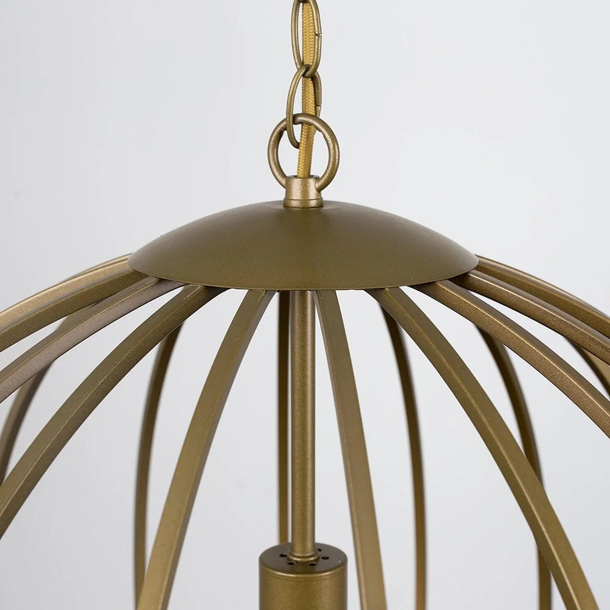 Modern Matt Gold Basket Cage Design Ceiling Pendant Light Fitting - Gold – image 1
