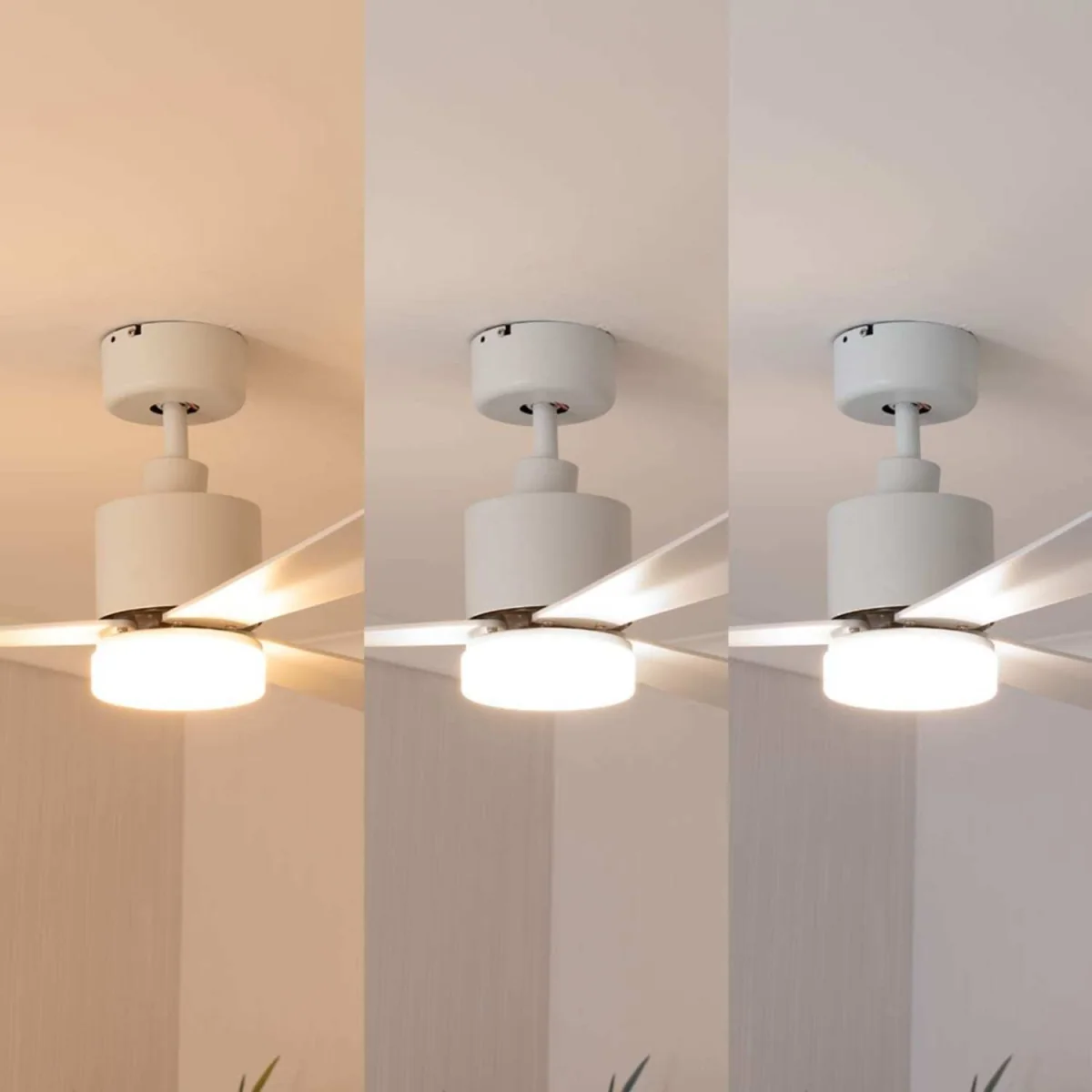 Matte White 52" 3 Blade Ceiling Light Fan with Remote Control - White – image 4