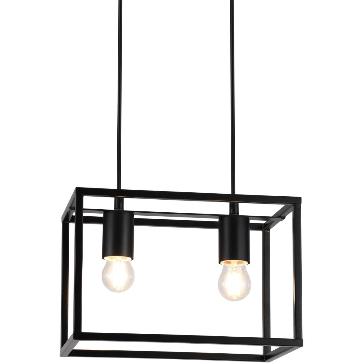 CGC MOLLY Black Industrial Style Suspended Rectangular Ceiling Light - black – image 2