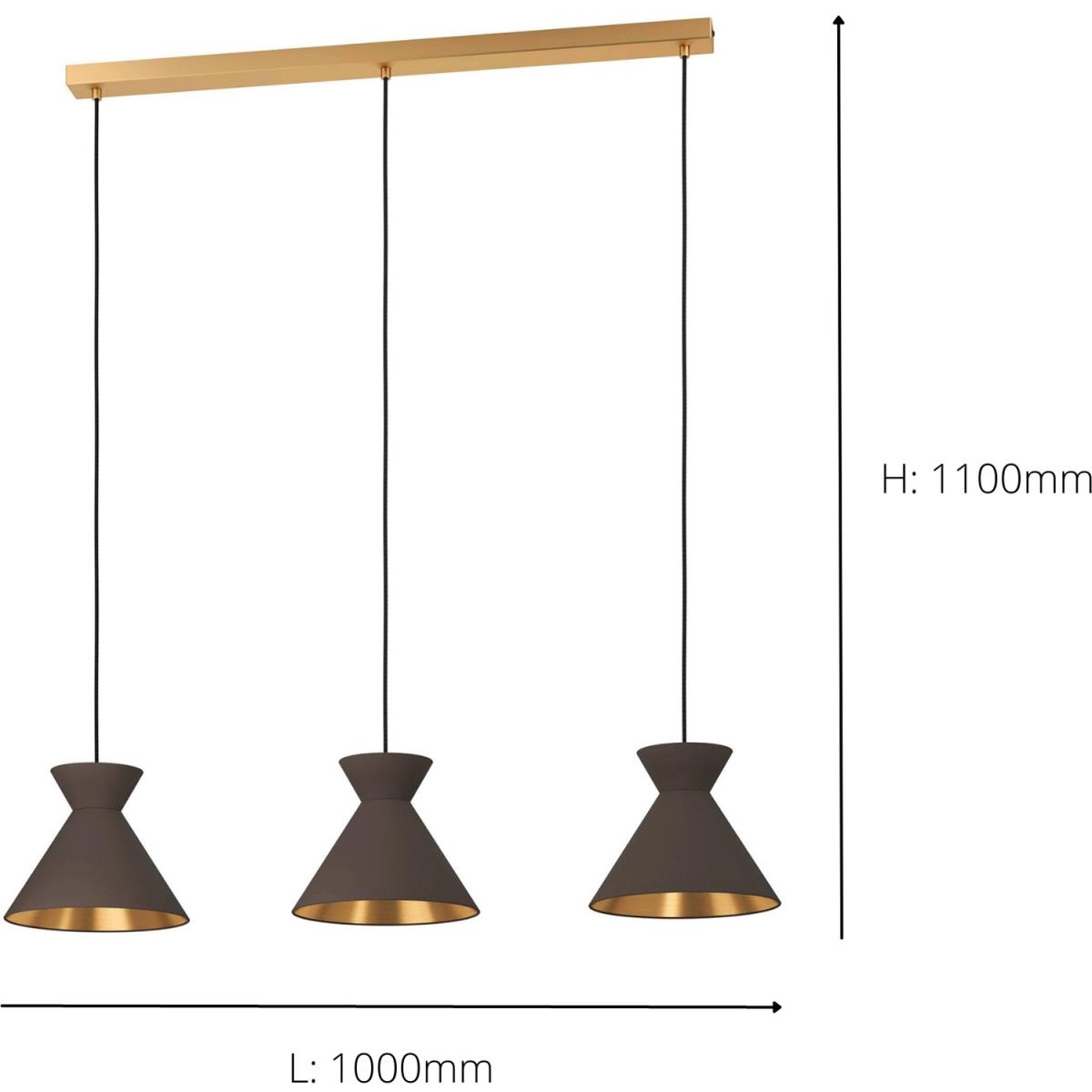 EGLO Nastasia GreyBrass 3-light Pendant - Black – image 2