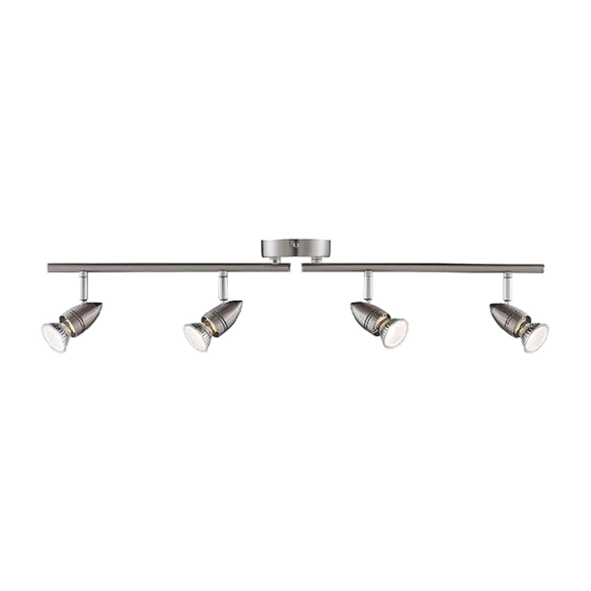 CGC KIT 4 Head GU10 Satin Stainless Steel Ceiling Split Bar Light Spotlight - steel – image 1