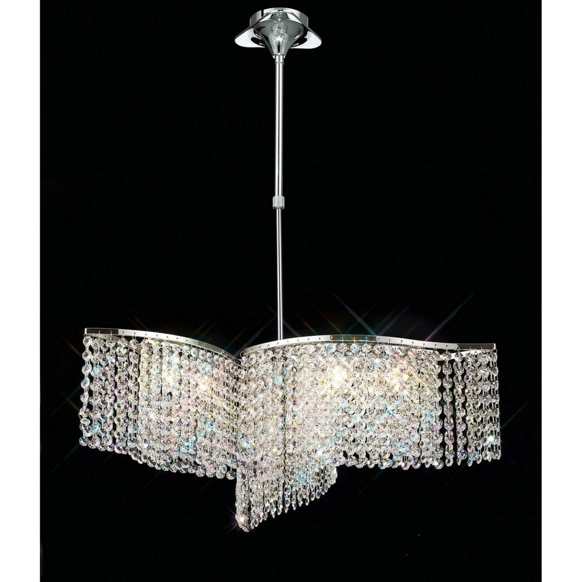 Fabio Ceiling Pendant Semi-Flush 3 Arm 6 Light Polished Chrome, Crystal - Polished Chrome – image 2