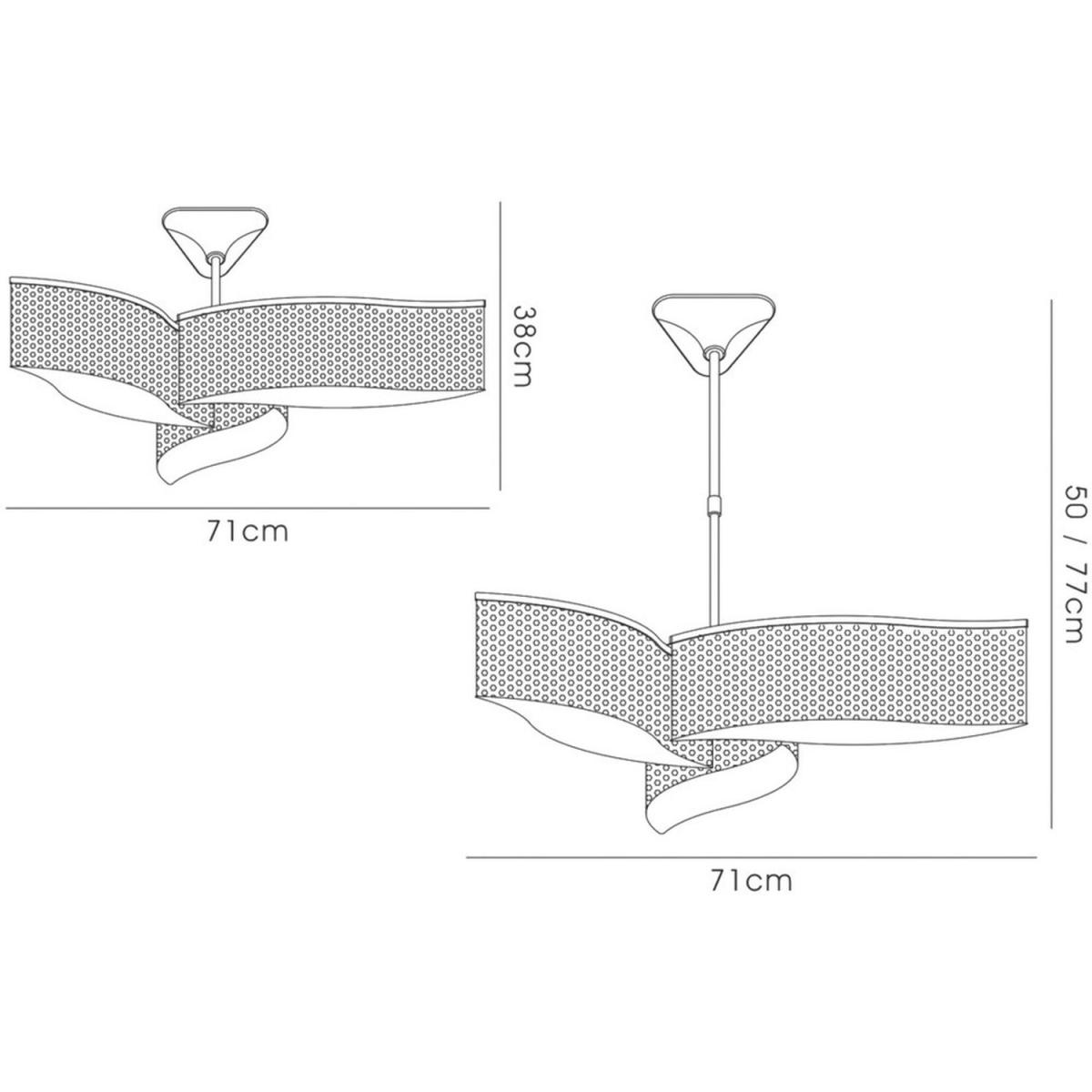 Fabio Ceiling Pendant Semi-Flush 3 Arm 6 Light Polished Chrome, Crystal - Polished Chrome – image 3