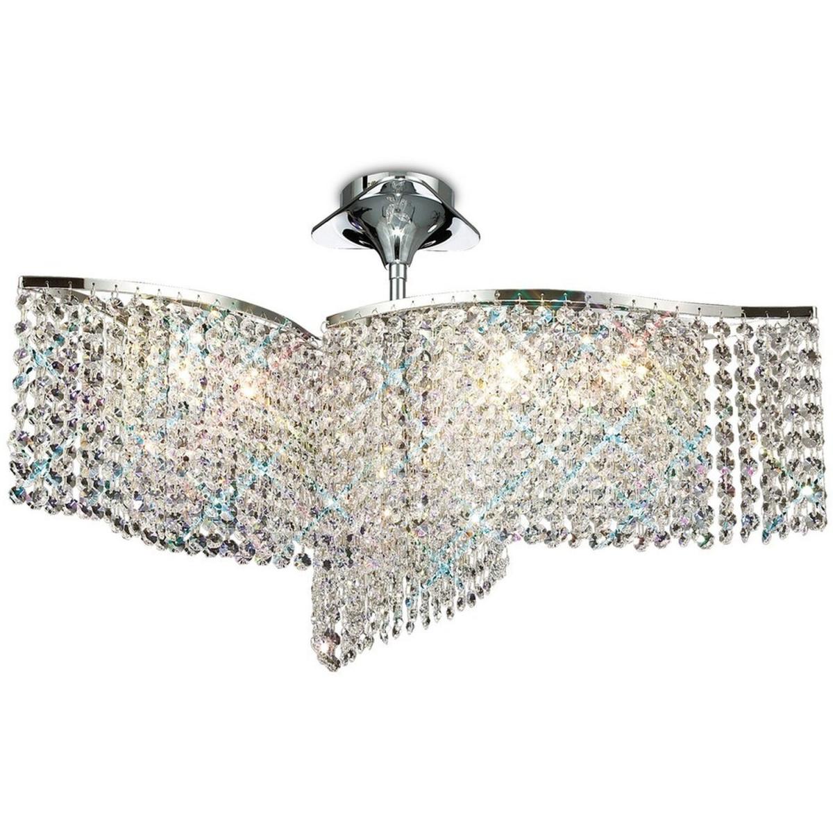 Fabio Ceiling Pendant Semi-Flush 3 Arm 6 Light Polished Chrome, Crystal - Polished Chrome – image 4