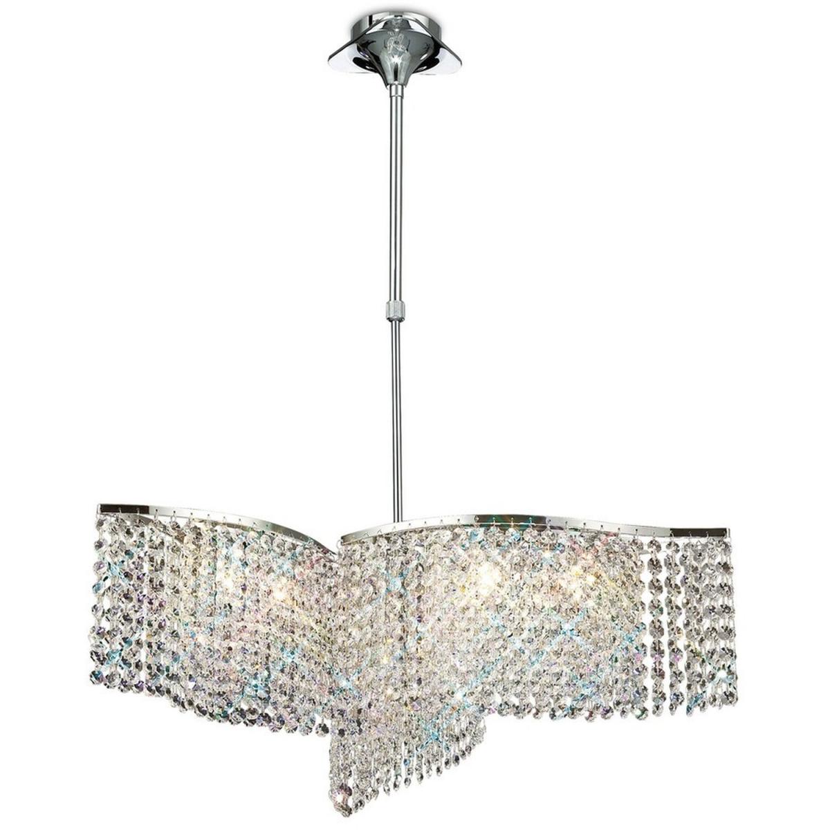 Fabio Ceiling Pendant Semi-Flush 3 Arm 6 Light Polished Chrome, Crystal - Polished Chrome – image 5