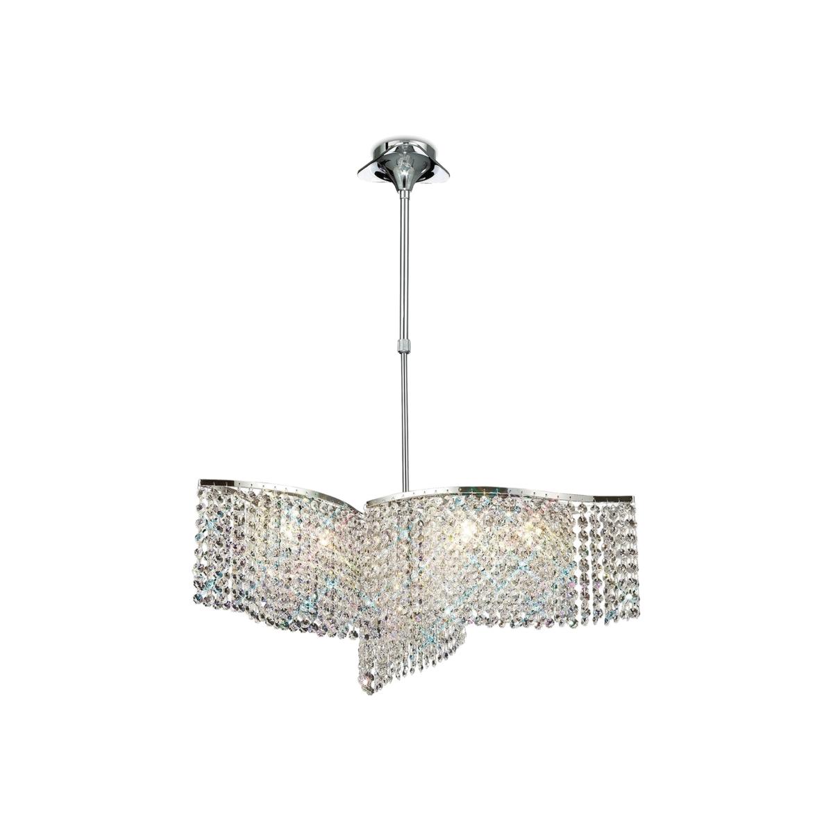 Fabio Ceiling Pendant Semi-Flush 3 Arm 6 Light Polished Chrome, Crystal - Polished Chrome – image 1