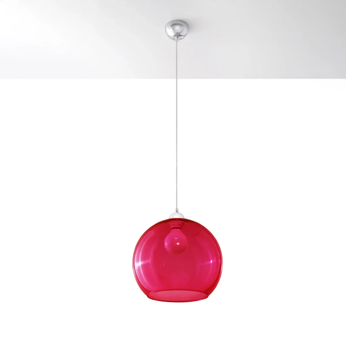 Pendant lamp BALL white - red – image 2