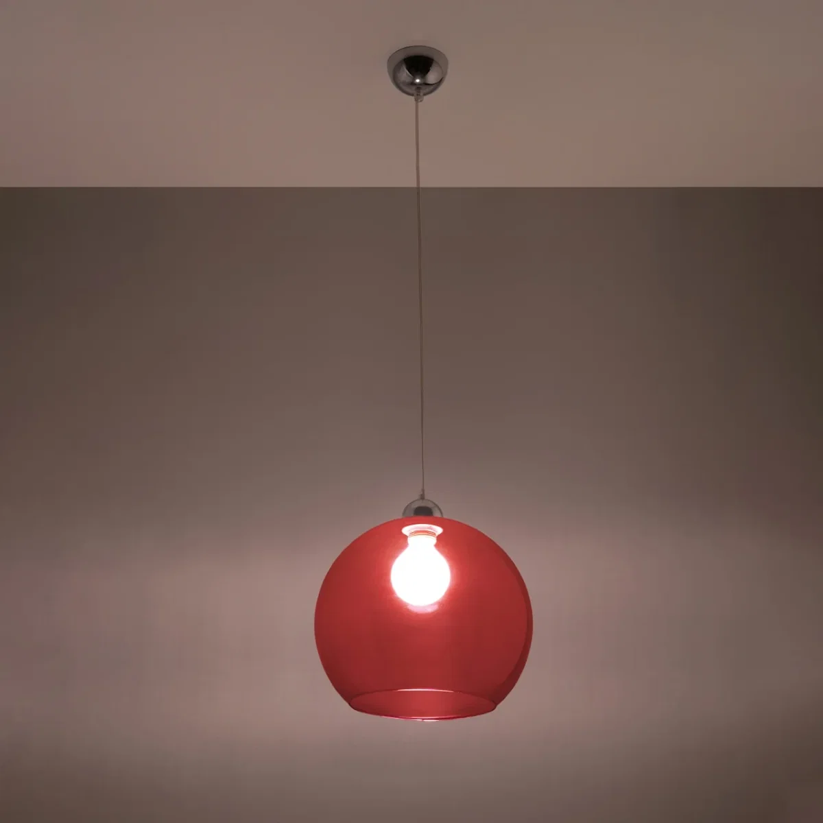 Pendant lamp BALL white - red – image 3
