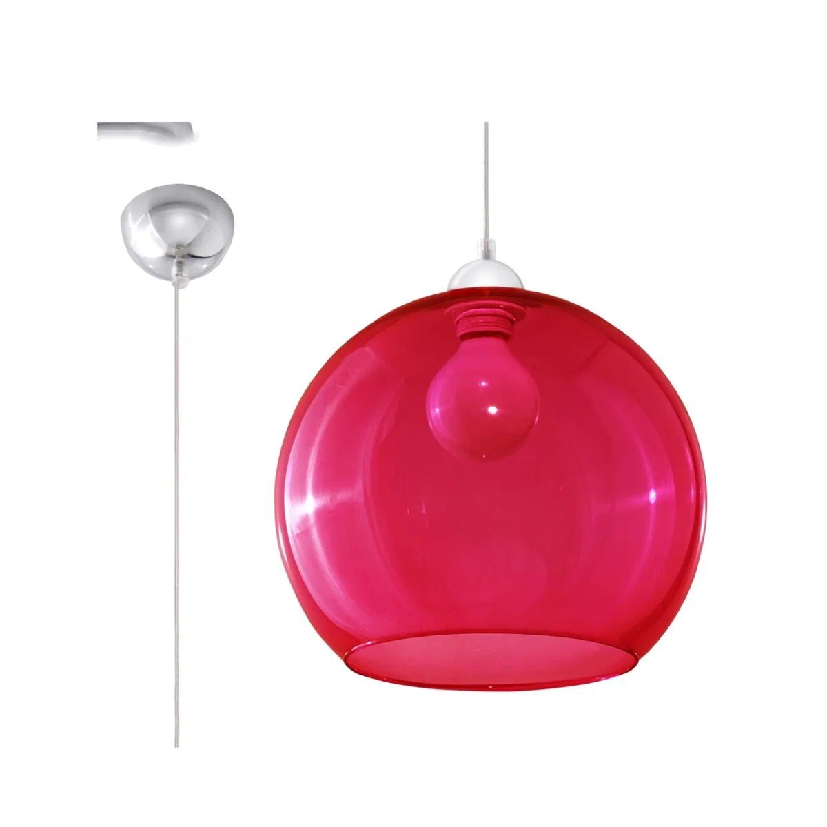 Pendant lamp BALL white - red – image 1