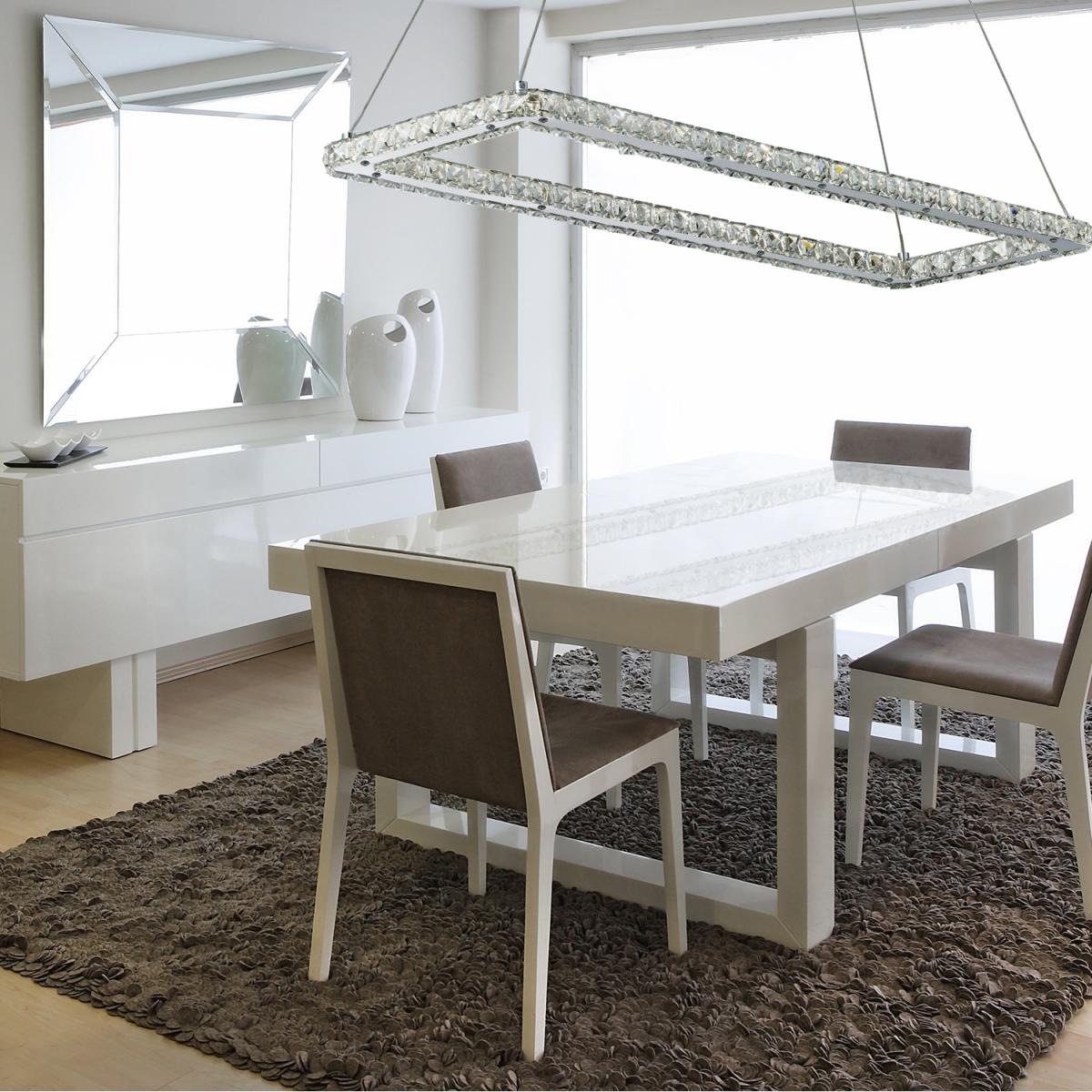 Mujas Chrome Rectangular Pendant - Chrome – image 2