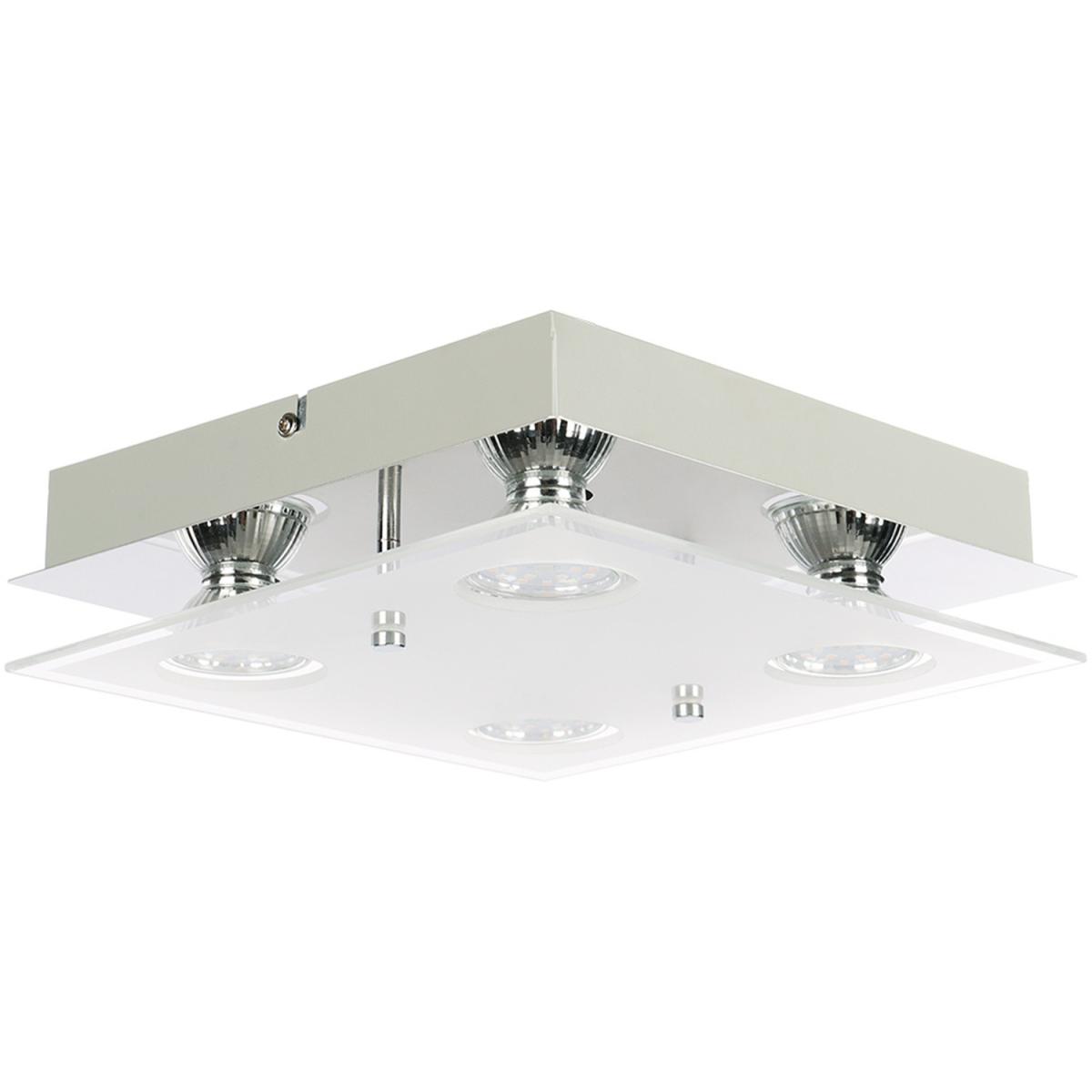 Square LED Semi Flush Ceiling Light - Chrome – image 2