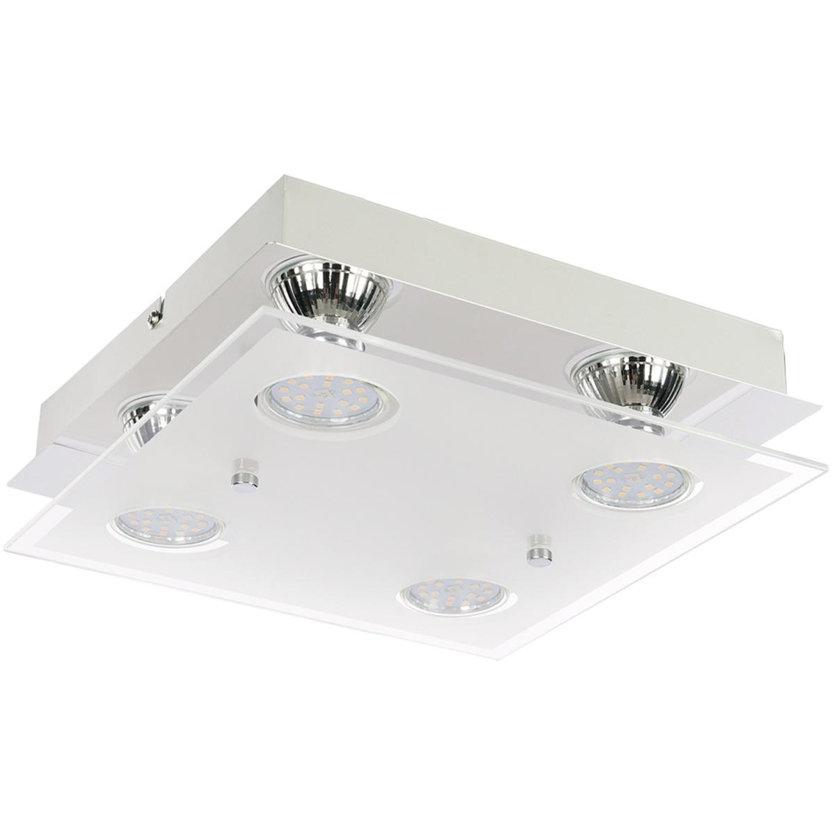 Square LED Semi Flush Ceiling Light - Chrome – image 3
