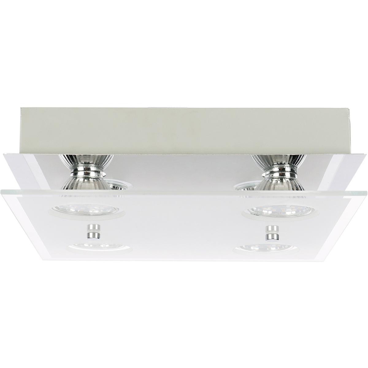 Square LED Semi Flush Ceiling Light - Chrome – image 4