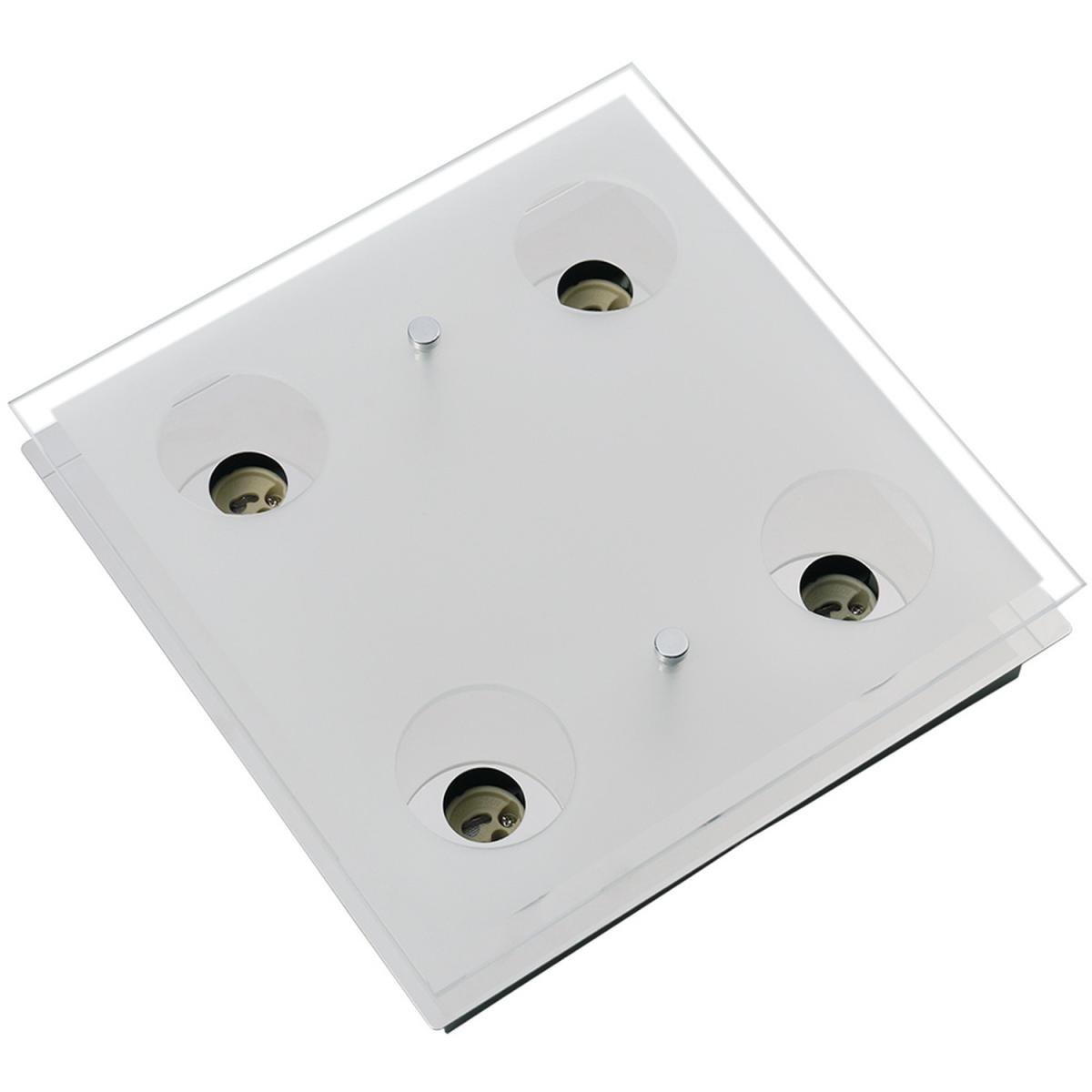 Square LED Semi Flush Ceiling Light - Chrome – image 5