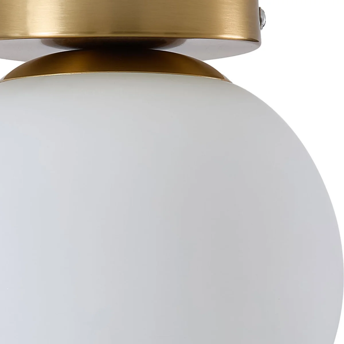 Semi Flush Mount Ceiling Light with Glass Shade - White and Gold – image 4