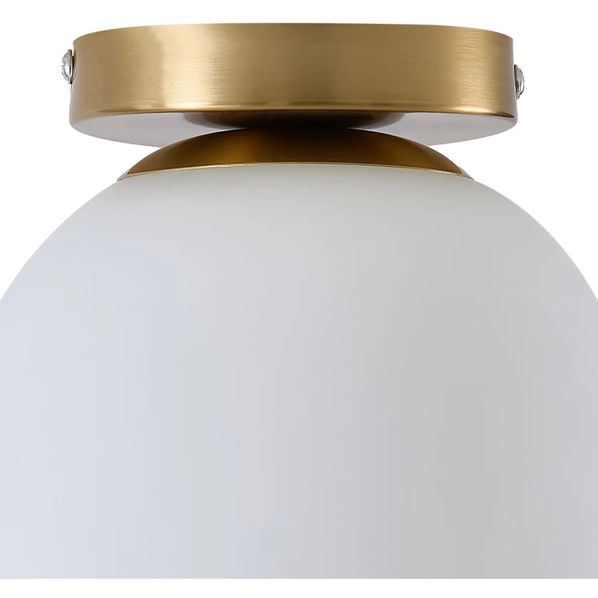 Semi Flush Mount Ceiling Light with Glass Shade - White and Gold – image 5
