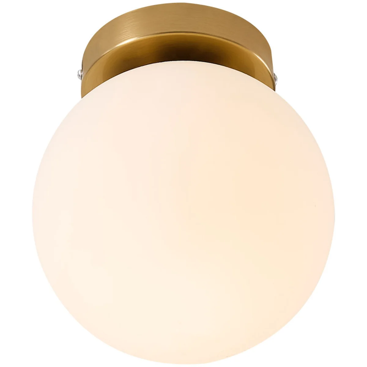 Semi Flush Mount Ceiling Light with Glass Shade - White and Gold – image 6