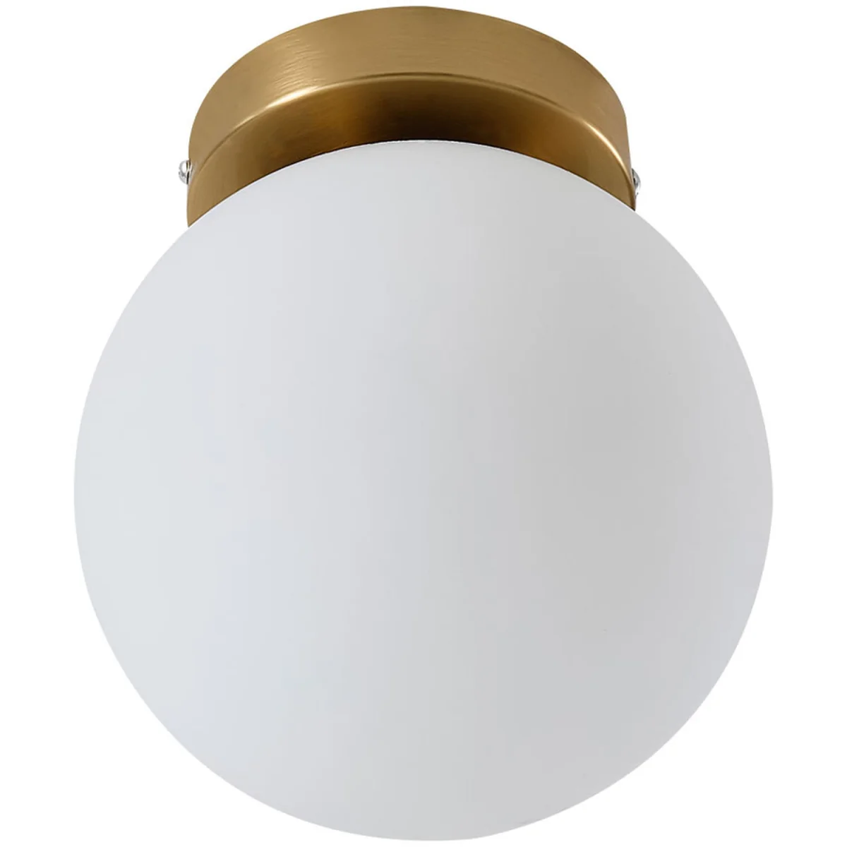Semi Flush Mount Ceiling Light with Glass Shade - White and Gold – image 7
