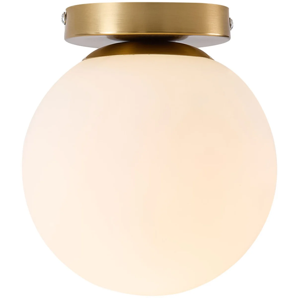 Semi Flush Mount Ceiling Light with Glass Shade - White and Gold – image 8